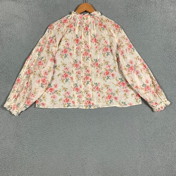 The Great. Valley Top Womens Small Pink Sweet Pea Floral Ruffle Cottagecore $325 - Picture 6 of 11